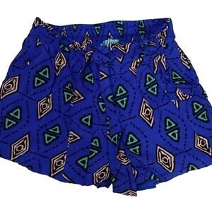Dina Be SZ Small 90s Geometric Print Shorts Waist Tie Saved by the Bell Funky